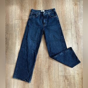 AGOLDE High Rise Straight Leg Jeans Size 26 27” Inseam Dark Wash Stretch
